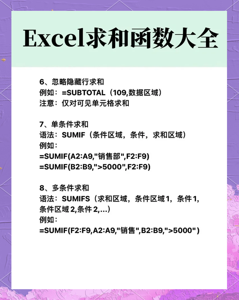 excelsumif函数(excelsumif函数的使用方法) excelsumif函数(excelsumif函数的使用方法)