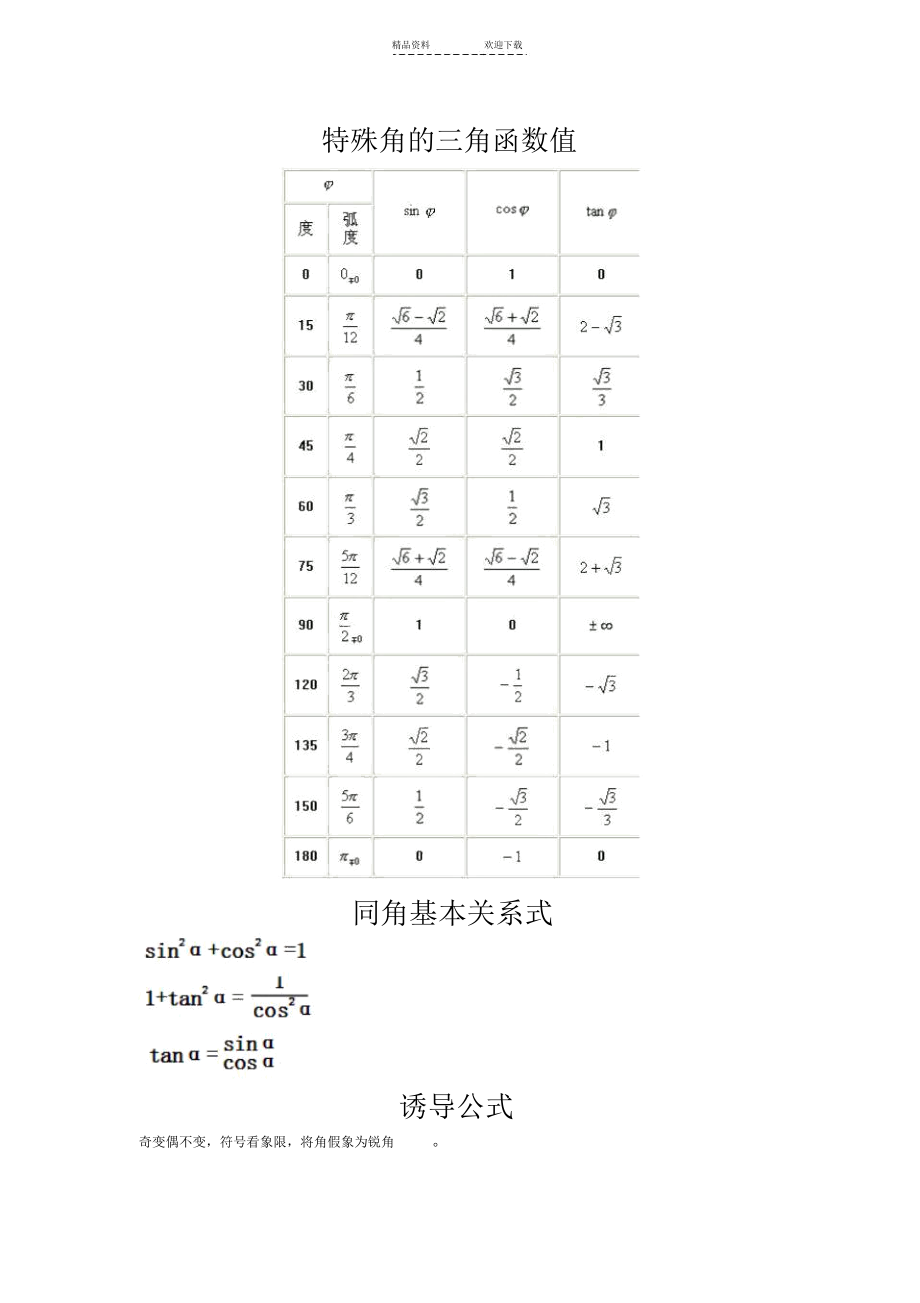 三角函数值对照表初中(初中三角函数值30 45 60) 三角函数值对照表初中(初中三角函数值30 45 60)