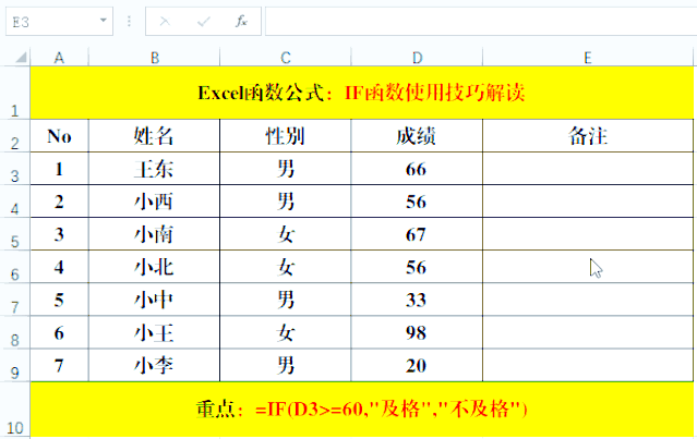 if函数excel公式(if函数excel公式怎么用)