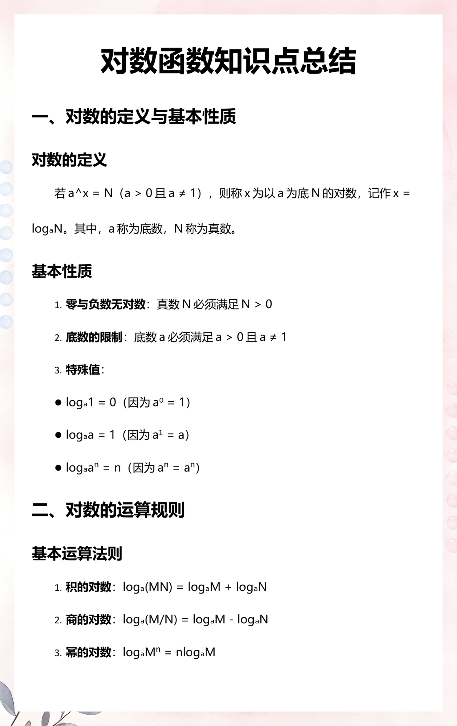 对数函数公式推导(对数函数公式推导原理) 对数函数公式推导(对数函数公式推导原理)