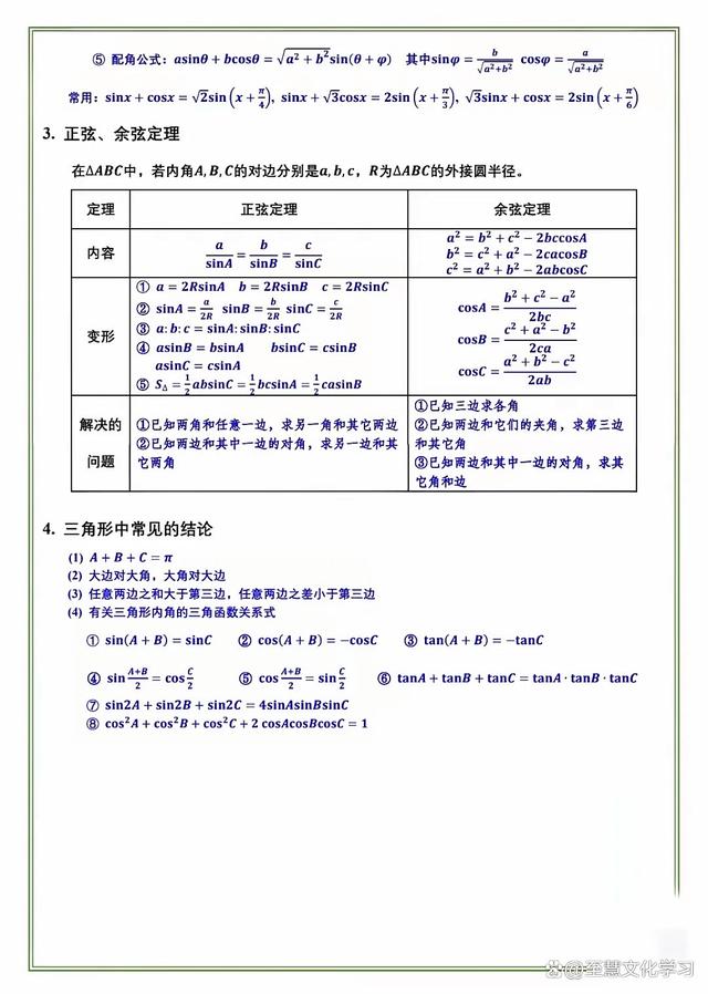 关于三角函数的公式大全(关于三角函数的公式大全表格) 关于三角函数的公式大全(关于三角函数的公式大全表格)