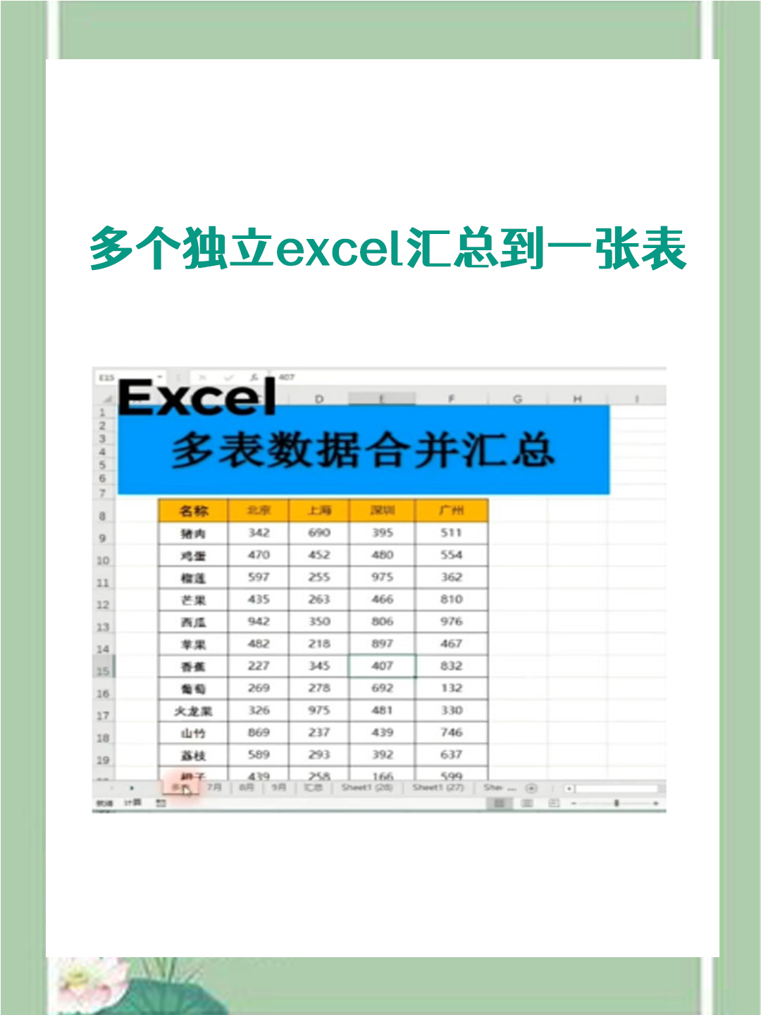 excel表格常用技巧大全57个的简单介绍 excel表格常用技巧大全57个的简单介绍
