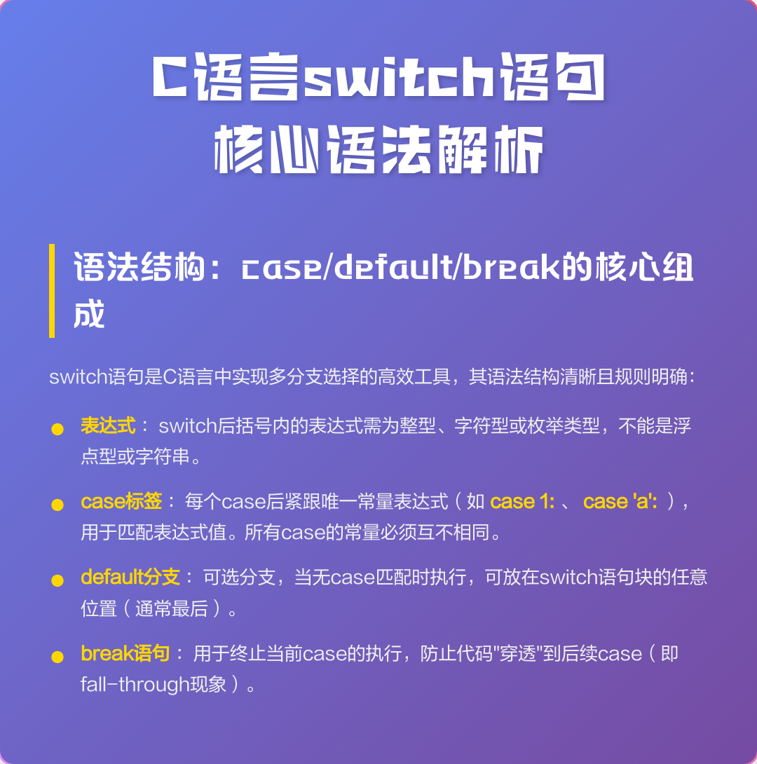 switch语句表达式(switch语句的优缺点) switch语句表达式(switch语句的优缺点)
