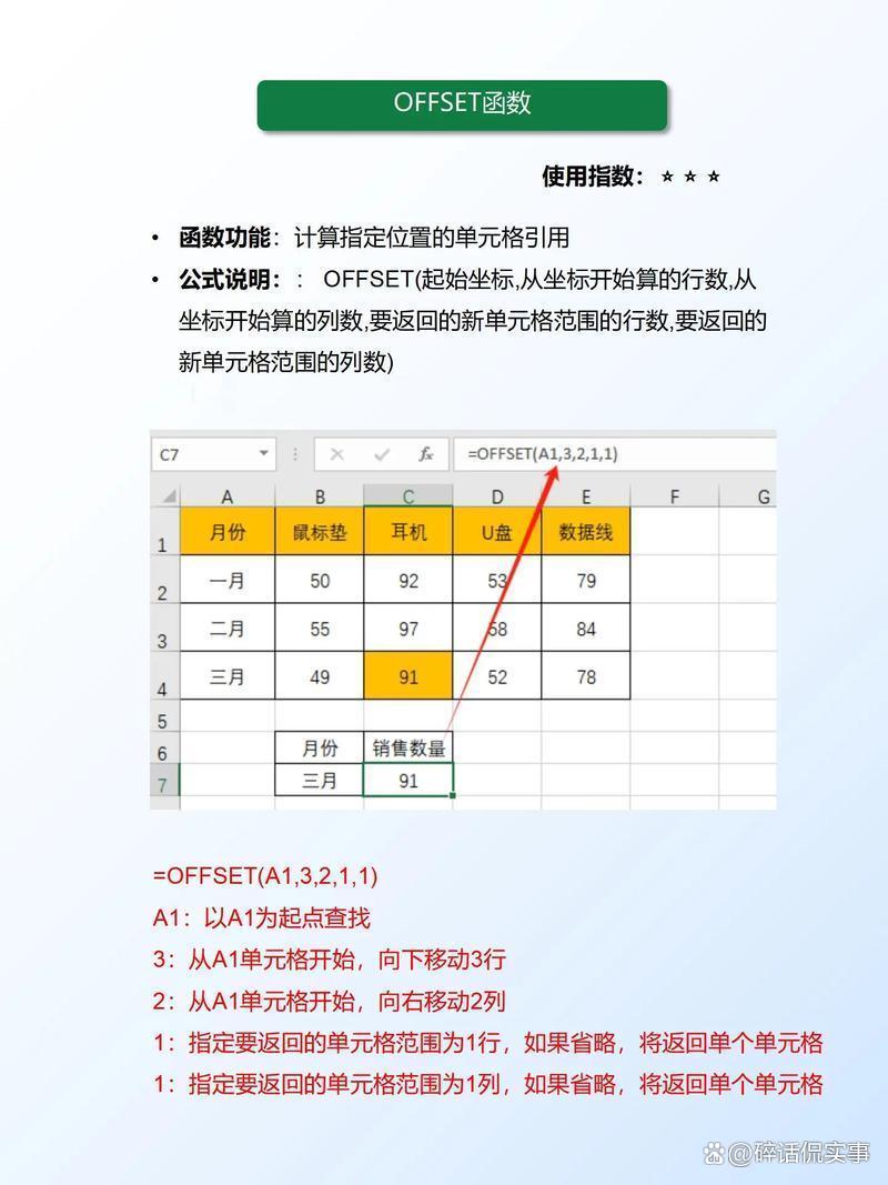 offset函数的使用方法及实例(offset和match函数怎么用) offset函数的使用方法及实例(offset和match函数怎么用)