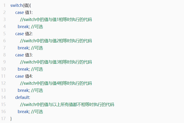 简述switch语句的执行过程(switch语句简单例子case里可以写条件比)